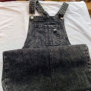 Cute Black Denim Overall Dress